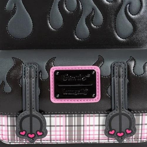 Loungefly Sanrio Kuromi Flames and Plaid Mini-Backpack - Entertainment Earth Exclusive