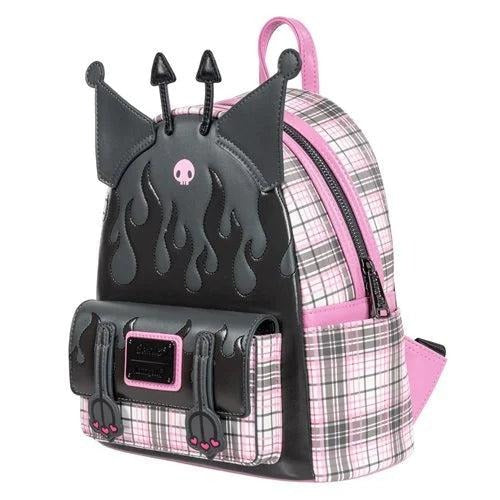 Loungefly Sanrio Kuromi Flames and Plaid Mini-Backpack - Entertainment Earth Exclusive